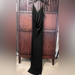 Long Evening  Black Backless Dress